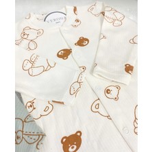 Baby Wings Bej-Mint Ayıcık Baskılı 2'li Tulum Takım 2 Parça