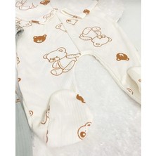 Baby Wings Bej-Mint Ayıcık Baskılı 2'li Tulum Takım 2 Parça