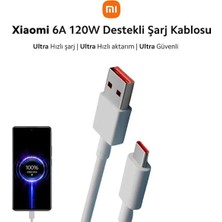 Xiaomi Mi Usb-A'dan Tip C Kablo 6A Beyaz 120W Destekli