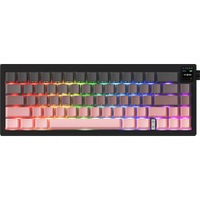 AK650 Kablosuz Mekanik Klavye 3 Modlu Tft Ekranlı Hot-Swap-65 Tuşlu Rgb Pembe/dream Switch