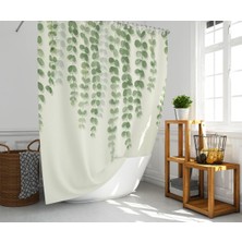 Zethome Banyo Perdesi 1X180X200 Tek Kanat Duş Perdesi Halka Hediyeli Duşakabin Perdesi Ivy