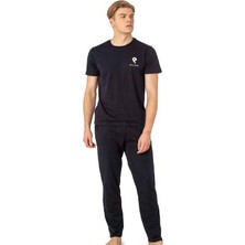 Pierre Cardin 6078 Erkek Kısa Kollu Bisiklet Yaka Pijama Takım-Lacivert