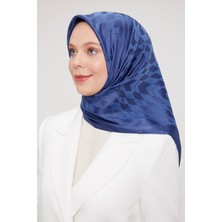 Indigo Baklava Desen Kristal Jakar Eşarp
