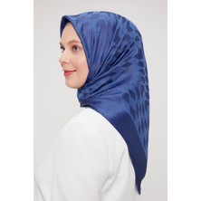 Indigo Baklava Desen Kristal Jakar Eşarp