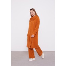 Lêvi D'or Tarçın Düğme Detaylı Pantolonlu Tunik Takım
