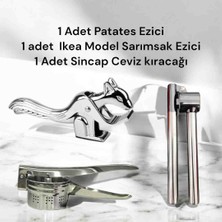 Ikea Model Sarımsak Ezici + Sincap Ceviz Kıracağı + Patates Ezici Patates Presi