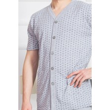 Gülayşenin Dünyası Mardin Good Look Erkek Gri Pamuk Kapri Pijama Takım