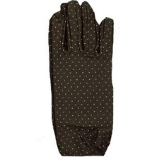 Kenpazar Parti Aksesuar Kahverengi Puanlı Çocuk Eldiveni