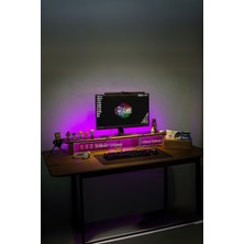 Triwood Ceviz Rengi - 3 Ayaklı Ahşap Bilgisayar Standı, Ekran ve Monitör Yükseltici (107X19 Cm)