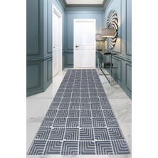 Decofloor Halı 8356A Gri Bohem Modern Iskandinav Dokuma Halı Kesme Yolluk-Koridor-Antre-Yatak Odası-Mutfak-Hol