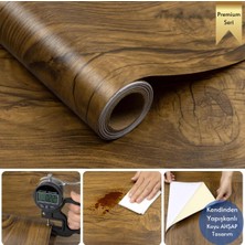 Technosmart 60×300 cm  Kendinden Yapışkanlı Doğal Ahşap Dokulu Kaplama Kağıdı Mutfak Dolap Masa Duvar