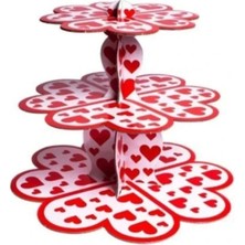 Myebı Karton Cupcake Standı Kırmızı Kalpli YBSNN9731660