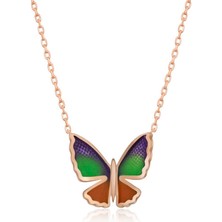 HS Demirci 925 Ayar Gümüş Minimal Kelebek Bayan Gümüş Kolye