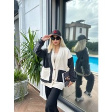 Ella Stylee Cepli Oversize Hırka – Göz Alıcı Denim Detaylar