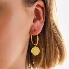 Kenpazar Gümüş Gold Sallantılı Halka Kadın Küpe