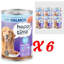 Happy Time Yetişkin Köpekler Için Somonlu Konserve 6X400 gr