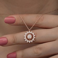 Kenpazar Gümüş Rose Güneş Kadın Kolye