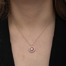 Kenpazar Gümüş Rose Güneş Kadın Kolye
