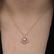 Kenpazar Gümüş Rose Güneş Kadın Kolye