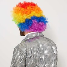 Kenpazar Rengarenk Kıvırcık Afro Bonus Peruk