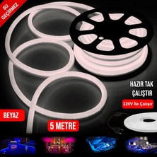 Neon Hortum LED Beyaz Su Geçirmez 220V 5mt Tak Kullan