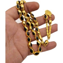 Han Ticarethane Siyah Mineli Altın Benzetme Metal Tesbih