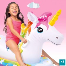 intex Tutmalı Unicorn Binici Şişme Bot - Çocuk Unicorn Binici Bot - Şişme Tek Boynuzlu At Binici Bot 163X86 Cm.