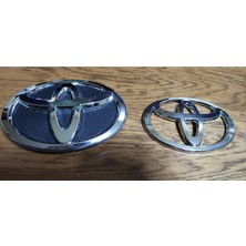Ön+Arka Arma Logo 2007-2012 Toyota Corolla Logo Ön Panjur Arması Arka Bagaj Amblem