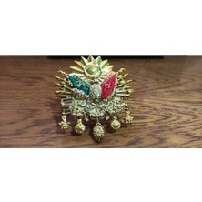 Osmanlı Tuğrası Vidalı Panjur Arması Büyük Boy Gold Şık Osmanlı Arması Araç Önü Vidalı Panjur Arma