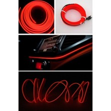 Kırmızı Araç Içi Torpido Ledi - 5 Metre Neon LED