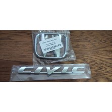 Honda Civic Fd6 Bagaj Yazısı ve Bagaj Arması 2li Takım 2007 - 2012 Modeller Arası Uyumlu