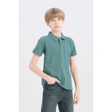 DeFacto Polo Yaka Basic Düz Pike Kısa Kollu Tişört Erkek Çocuk K1689A625SM