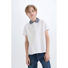 DeFacto Polo Yaka Basic Düz Kısa Kollu Tişört Erkek Çocuk D9254A825SM