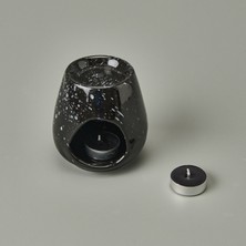 Evidea Deco Enyo Seramik Buhurdanlık - Siyah - 11 cm