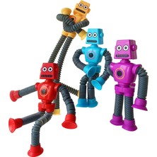 VintageVo 4 Adet Teleskopik Vakumlu Robot Oyuncak Işıklı (Yurt Dışından)