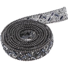 1yard Kurdele Kristal Boncuklu Trim 1.5cm Mavi (Yurt Dışından)