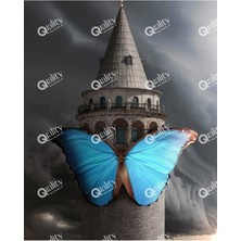 Galata Kulesi ve Kelebek Poster Duvar Kağıdı