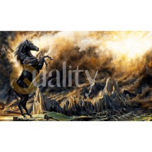 Otantik Ortamda Şahlanan At Poster Duvar Kağıdı