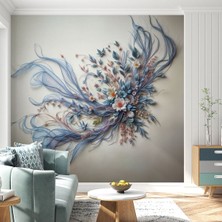 Mavinin Tonunda Çiçeklerin Çoşkusu Poster Duvar Kağıdı