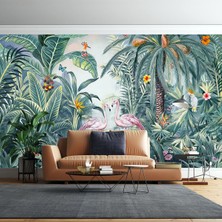 Quality Ağaçkakan Flamingo Kelebekler Ormanda Poster Duvar Kağıdı