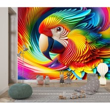Quality Renkli Hayvanlar Papağan Çocuk Odası Poster Duvar Kağıdı