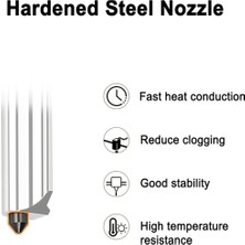 Bambu-Lab A1/a1 Mini Için 0,4 mm Hotend, Ekstruder Baskı - Ekstra 0,2 mm 0,6 mm Sertleştirilmiş Çelik Nozul ile Değiştirme (Yurt Dışından)