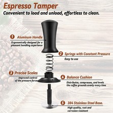 Kahve Espresso Tamper 51MM Wdt Aletli Kalibre Edilmiş Yaylı, Silikon Mat, Makine Için (Yurt Dışından)