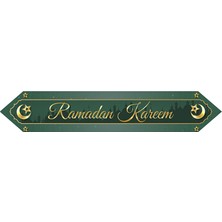 Eid Mubarak Table Runner Ramazan Dekor Örtüsü Yeşil ile Dekoratif Kutlama (Yurt Dışından)