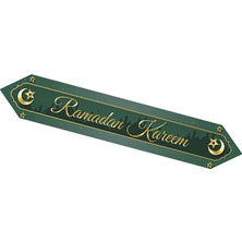 Eid Mubarak Table Runner Ramazan Dekor Örtüsü Yeşil ile Dekoratif Kutlama (Yurt Dışından)