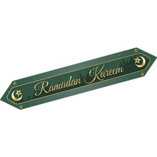 Eid Mubarak Table Runner Ramazan Dekor Örtüsü Yeşil ile Dekoratif Kutlama (Yurt Dışından)
