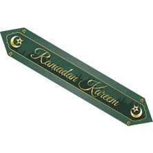 Eid Mubarak Table Runner Ramazan Dekor Örtüsü Yeşil ile Dekoratif Kutlama (Yurt Dışından)