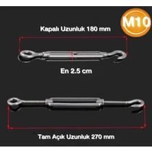 Yük Halat Galvenizli Gerdirme Çektirme Demiri M10