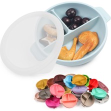 Jojobebek Silikon Beslenme Seti / Kapaklı Vakumlu Silikon Mama Tabağı, Bardak, Kase, Pipet, Önlük, Çatal, Kaşık, Paslanmaz Çelik Çatal-Kaşık ve Saklama Kutusu / Kırmızı