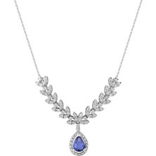 1.51 Karat Pırlanta Safir Kolye